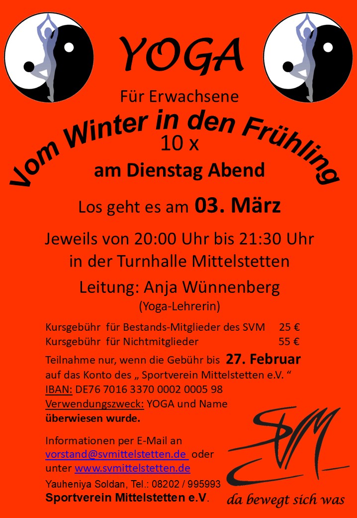 Neuer Kurs – YOGA im Frühling!