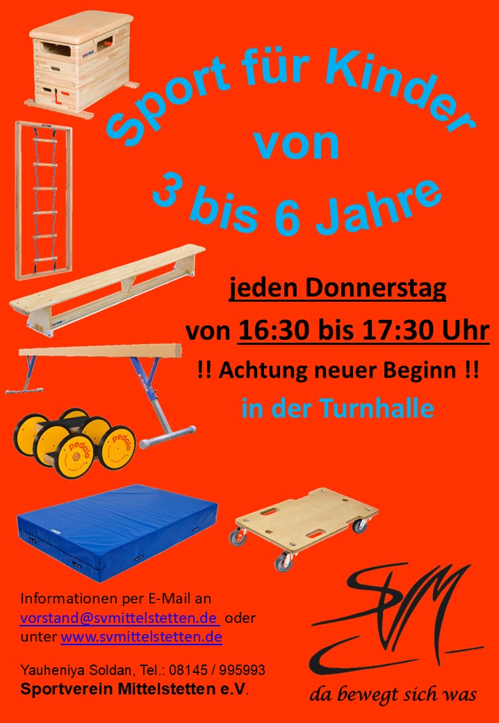 Sport für 3 bis 6 Jahren!