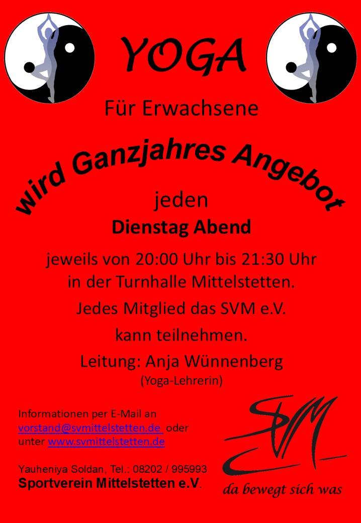 YOGA wird Ganzjahres-Sportangebot!